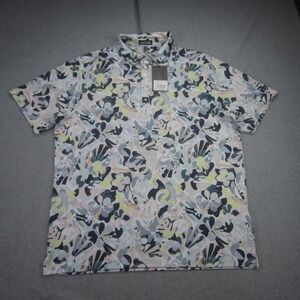 Bad Birdie Polo Shirt Mens XL Savannah Swing Core Floral Golf Stretch UPF 50
